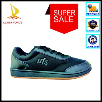 Giày thể thao UFS RN2023-12 logo hông, vải lưới gót da_màu đen