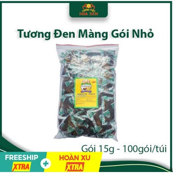 Tương đen màng gói nhỏ 15g - Túi 100 gói - Tương Việt Hoa Sen - Đậm đà bắt vị