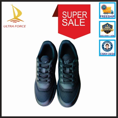 Giày thể thao UFS RN2023-12 logo hông, vải lưới gót da_màu đen