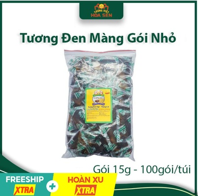 Tương đen màng gói nhỏ 15g - Túi 100 gói - Tương Việt Hoa Sen - Đậm đà bắt vị