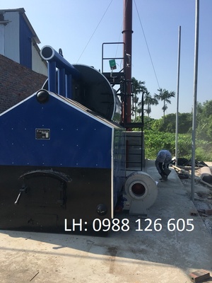 Lò hơi đốt than củi công suất 2 tấn - 2000kg/h