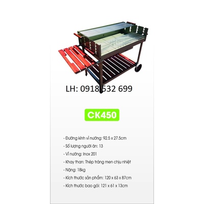 Bếp nướng than hoa CK450 Z117 sản xuất -0918532699