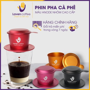 SET Phin cà phê, phin màu anode nhôm cao cấp, chất lượng - LAVEN COFFEE